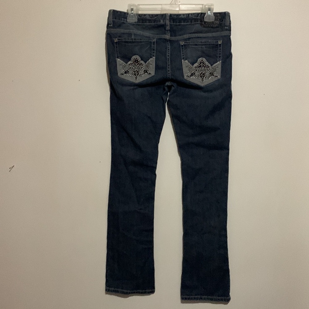 GUESS Y2K Studded Low Rise Straight Leg Jeans Size 31 - Picture 7 of 11